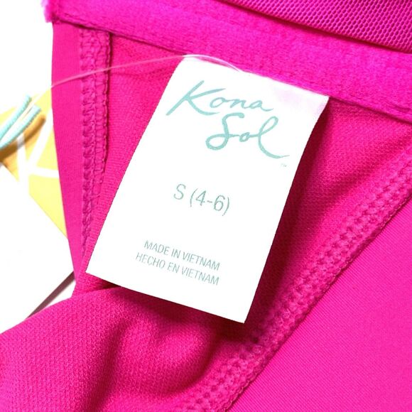 Women's Underwire Square Neck Bikini Top Kona Sol Pink Pool S Small NWT Swimsuit - Picture 6 of 11